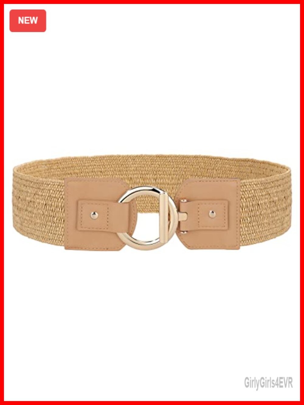 Straw Woven Elastic Belt for Women Vintage Wide Stretch Waistband Boho Summer